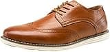 Vostey Men's Casual Dress Shoes Wingtip Oxfords Shoes Business Dress Shoes for Men (BMY617A Brown 10.5)