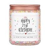 Homsolver 21st Birthday Gifts for Her, Perfect Ideas Happy Birthday Presents for Women, Friends, Sister, Daughter, Vanilla Cream Scent Handmade Aromatherapy Candle Decorations
