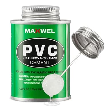 PVC Cement Pipe Glue – Fast Dry Plumbing Solvent Weld Waterproof Clear Finish for PVC Pipe, Vinyl & Inflatable Repair 4.2 fl oz Leak Proof Can