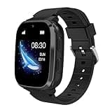 4G Kids Smart Watch for Boys Kids Toys with GPS Tracker SIM Card Games HD Camera Location Cell Phone SOS Calling Texting Waterproof Voice Chat Alarm Clock for Ages 5-13 Birthday Gifts(Black)