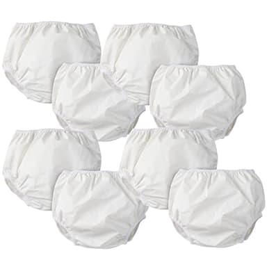 Gerber Baby Toddler 8 Pack Waterproof Diaper Cover, White, 6 Months
