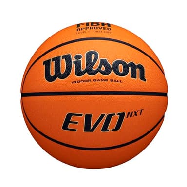 Wilson Basketball EVO NXT FIBA Game Ball, Mixed Leather, Ideal for Indoor, Size 7, Brown, WTB0965XB