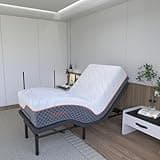 ESHINE Adjustable Bed Frame + 14" Hybrid Mattress Twin XL - Luxury Gel Memory Foam, Bed Frames with Massage, USB Ports, Underbed Night Light, Head and Foot Incline, 3100 Series, Twin XL