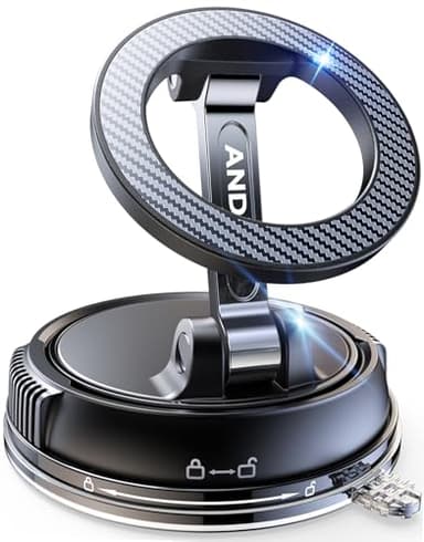 ANDERY Car Phone Holder for Magsafe [78+LBS Strongest Suction & 2400gf Magnetic] 360° Adjustable Car Phone Mount, Phone Holders for Your Car for iPhone 17 Pro Max 16 15 14 13 12 Air Plus, Carbon Fiber