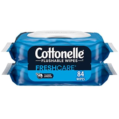 Cottonelle Flushable Wet Wipes for Adults, 2 Flip-Top Packs, 42 Wipes per Pack (84 Wipes Total)