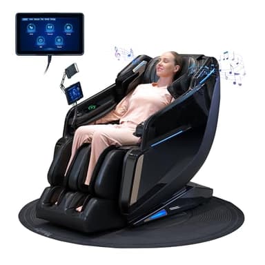 4D Massage Chair Full Body Zero Gravity SL-Track Real Relax Massage Chair Recliner-Shiatsu,Heat,Calf-Extension,20-Massage Technique,Thai Yoga Stretch,Foot Roller,AI Voice,Touch Screen,Wireless Charge