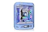 Thermaltake The Tower 600 Hydrangea Blue Mid-Tower ATX Case; 3 Tempered Glass Panels; Hidden-Connector Motherboard Support; Rotational PCI-e Slots; CA-1Z1-00MFWN-00; 3 Year Warranty