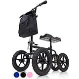 Vive Mobility All Terrain Knee Scooter Walker for Foot Injuries - Adult Broken Leg Crutch Cart Roller for Surgery, Broken Foot, Ankle Injury - Kneeling Rolling Steerable Seated Wheel Scooter Aid