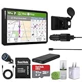 Garmin Dezl Cam OTR725 GPS Truck Navigator with Dash Cam 7" Display Touchscreen, Commercial GPS Navigation for Semi-Truck Driver Bundle with 32GB SD Memory Card + LCD Cleaning Kit + More Accessories