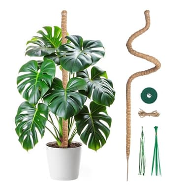 Mcbazel 47'' Bendable Moss Pole Monstera Plant Support for Climbing Indoor Plants - Tall Coir Plant Support Stake with 7mm Strong Aluminum Core for Houseplants - Accessories for Monstera Pot