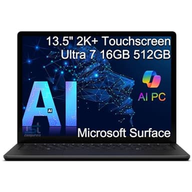 Microsoft Surface Laptop 6 AI PC for Business (13.5" 2K+ Touchscreen, Intel 16-Core Ultra 7 165H (> i7-1355U), 16GB DDR5, 512GB SSD), 18.5-Hr Long Battery Life, Backlit, IR Webcam, Win 11 Pro, Black