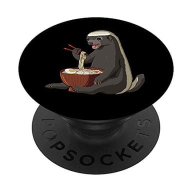 Japanese Noodles Kawaii Ramen Bowl Funny Honey Badger PopSockets PopGrip: Swappable Grip for Phones & Tablets