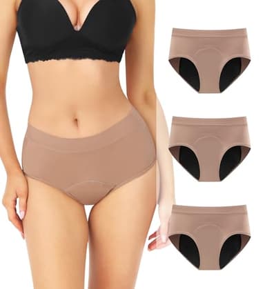 Period Underwear for Women Heavy Flow, High Absorbency Leakproof Panties Postpartum Menstrual Incontinence Underwear - 3 Pack