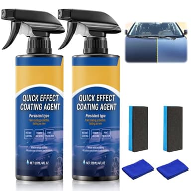 Diinou 2Pcs Advanced Car Quick-Acting Coating Agent Spray, Car Coating Spray, 2025 New Quick Effective Coating Spray,Car Scratch Wax Polish Spray Waterless Wash, Oil Film Emulsion Glass Cleaner