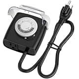 G-Homa [Enhanced] Outdoor Timers, Mechanical 24 Hour Timer Outlet, Outdoor Light Timer Waterproof with Protective Cover, 18 in Cord, 15A 3/4HP, CSA Listed, Ideal for Engine Block Heater, Pool Pump