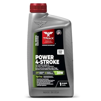 TRIAX Power 4-Stroke 30W Full Synthetic, 4 Stroke Full Synthetic Small Engine Oil, Garden Tractors and Other Power Equipment (1 Quart)