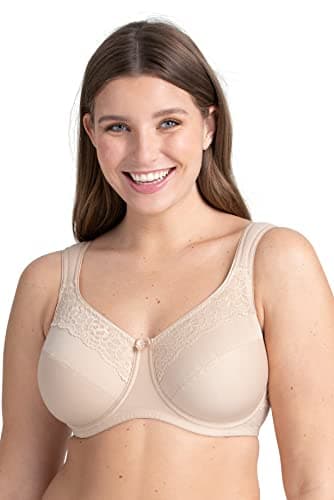 Miss Mary of Sweden Minimizer Underwired Bra Cotton Now Flatcup 36C Beige