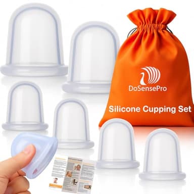 DoSensePro Silicone Cupping Therapy Set - Massage Therapy Cups for Arthritis, Pain Relief, Anti Aging, and Anti-Cellulite - Cupping Kit for Relaxation and Muscle Recovery