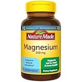 Nature Made Magnesium 250 mg, Magnesium Supplement for Muscle, Heart, Bone and Nerve Support, 90 Softgels, 90 Day Supply