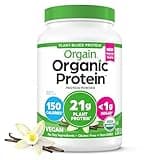 Orgain Organic Vegan Protein Powder, Vanilla Bean - 21g Plant Protein, 6g Prebiotic Fiber, No Lactose Ingredients, No Added Sugar, Non-GMO, For Shakes & Smoothies, 2.03 lb (Packaging May Vary)