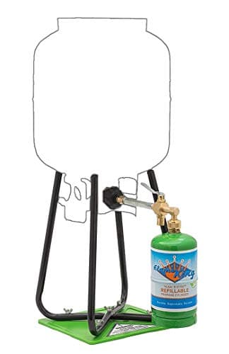 Flame King Refillable 1LB Empty Propane Cylinder Tank with Refill Kit and CGA600 Connection - Reusable, Safe and Legal Refill Option, DOT Compliant