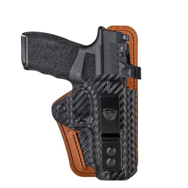 Hellcat Pro Holster, IWB Kydex and Leather Hybrid Holster for 9mm Springfield Armory Hellcat Pro & 3" Hellcat OSP Micro-Compact Pistol, RMR Red Dot Optic Cut, Inside Waistband Appendix Concealed Carry