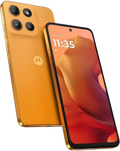 Motorola Moto G15 4G LTE (XT2521-2) 4+128GB Dual Sim | GSM Unlocked | International Model | for T-Mobile, Metro PCS, Mint, Ultra, & Tello - (Orange)