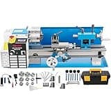 VEVOR Mini Metal Lathe, 7"x14", Benchtop Metal Lathe, 550W Variable Speed 2250 RPM Metal Lathe, with 3-jaw Chuck Mini Lathe Machine, Precision Mini Lathe w/Tool Box Digital Display for Metal Turning