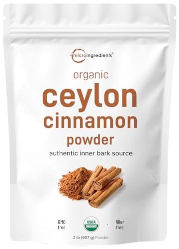 Organic Ceylon Cinnamon Powder, 2 lb | Premium Sri Lanka Source | Sweet & Earthy Flavor | Great for Baking, Cooking & Drinks | Additive Free, Non-GMO, Bulk Supply
