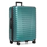 U.S. Traveler Boren Polycarbonate Hardside Rugged Travel Suitcase Luggage with 8 Spinner Wheels, Aluminum Handle, Teal, Checked-Large 30-Inch
