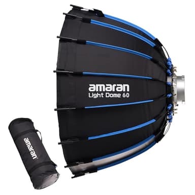 Amaran Light Dome 60 Bowens Mount Modifier,Size 60cm (2ft),Quick-Release Design with Grid,Two Difusion and Carrying Bag,Compatible with Amaran COB Lights and Other Bowens Mount fixtures