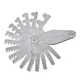 PLAXCON 29 Degree Acme Screw Pitch Gauge Stainless Steel Thread Pitch Measuring Tool Set T-Thread Cutting Gage 16pcs