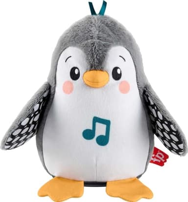 Fisher-Price Baby Tummy Time Toy Flap & Wobble Penguin, Plush with Music & Motion for Sensory Play Newborns Ages 0+ Months