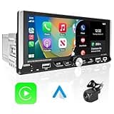 [2+64G] Android 13 Wireless Carplay&Android Auto Single Din Car Stereo, 6.9" Touch Screen Car Radio with Backup Camera, Radio with Mirrorlink/Bluetooth/GPS Navigation/WiFi/FM/RDS/USB/Type-C