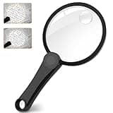Updated Magnifying Glass with 2 Light - LED Magnifiers for Reading USB Rechargeable Magnifying Glasses with Light for Close Work 3 Modes Jewelers for Seniors Kids Vision Impairment