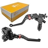 Upgrade Universal 7/8" 22mm Handlebar Brake Master Cylinder Clutch Lever Set Left & Right Motorcycle Levers Compatible with Yamaha Honda Kawasaki Suzuki Harley(Black)