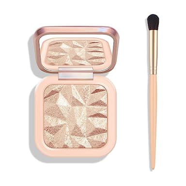 KYDA Face Highlighter Palette, High Glossy Face Illuminator Palette, Natural Glow Finish, Pearl Shimmer Smooth Baked Powder, Lasting Sparkling Champagne Highlighter Makeup-SUN GLOW
