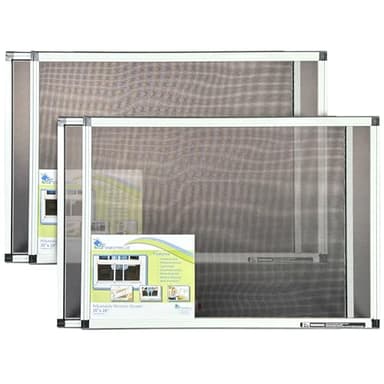 Fenestrelle Expandable Window Screen – 20″ H × 28″–54″ W Horizontal, 2‑Way Adjustable Window Screen with Flame Resistant Fiberglass Mesh, Pack of 2