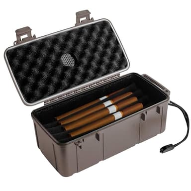 Pardo Cigar Travel Humidor Cigar Box - Durable Waterproof Travel Cigar Case with Built-in Humidifier - Airtight Humidor Box Holds 15 Cigars - Premium Cigars Accessories for Men On The Go
