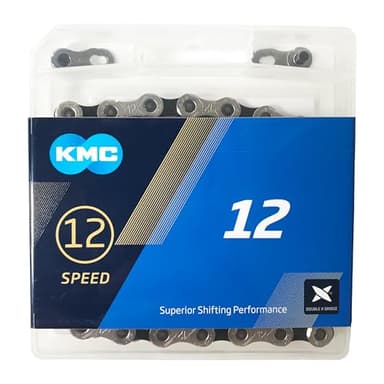 KMC 12 Speed eBike Chain, Bike Chain, 128 Link, Black/Silver