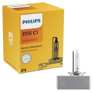 Philips Automotive Lighting D5S Authentic Xenon HID Headlight Bulb with 4200K Intense White Light, Fits Select High Beam and Low Beam Positions, 1 Pack