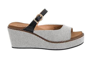 Corkys Footwear Treat Yourself Women’s Slip-On Wedges – Featuring a 2.5-Inch Heel, Signature EVA Cushioned Insole, and Two Strap Upper with Adjustable Buckle for All-Day Comfort - Black Combo, Size 9