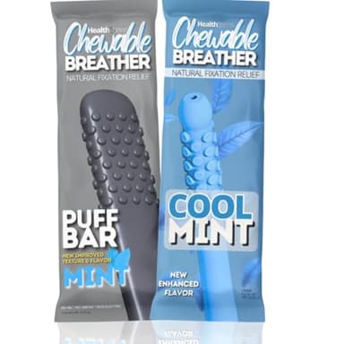 Chewable Breather Quit Smoking Inhaler – Cool Mint PuffBar Essential Oil Breath Stick – Herbal Diffuser Pen & Fum Vaporless Inhaler Quit Vaping Oil Smokeless Inhalers Stop Smoking Aids