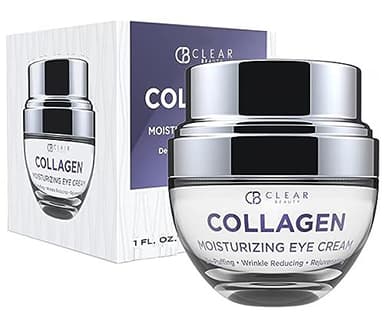 Clear Beauty Collagen Eye Cream - Moisturizing, Plumping & Reduces Dark Circles & Wrinkles - Dermatologist Tested, Clean Beauty & Cruelty-Free Korean Skin Care for All Skin Types - 1.01 Fl. Oz