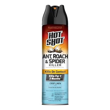 Hot Shot Ant, Roach & Spider Killer, Kills Insects Indoors and Outdoors, Kills Roaches and Listed Ants on Contact, Insecticide Spray, 17.5 Ounce (Crisp Linen)
