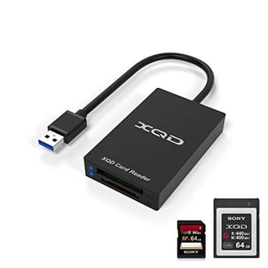 XQD Card Reader, USB 3.0 XQD/SD Card Reader Dual Slot Memory Card Reader 5Gpbs Super Speed Support Sony G/M Series, Lexar 2933x/1400x USB Mark XQD Card,SD Card for Windows/Mac OS