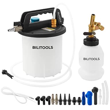 BILITOOLS 3L Brake Bleeder Vacuum Pump Kit Air Compressor, Universal One Person Pneumatic Brake System Clutch Fluid Bleeding Extractor Tool with Adapters & 1L Refilling Bottle