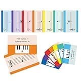 Piano Notes Flashcards - Study Aid for Beginners and Professionals - Include Staff, Notation Pitch/Syllable Names, Keyboard Position, Clefs and More - 54 Double-Sided Cards (Piano Flash Card)