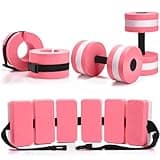 Motionchic 5 Pcs Aquatic Exercise Set Including 2 Ankle Swimming Weights 2 Lightweight Aquatic Exercise Dumbbells and Swim Belt Pool Exercise Equipment for Aquatic Aerobics Exercise (Pink)