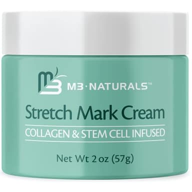 Stretch Mark Cream Infused with Collagen & Stem Cell Maternity Skincare Oil Removes Stretch Mark Prevention & Scar Remover Lotion Green Tea Extract & Raspberry Ketones, 2oz by M3 Naturals